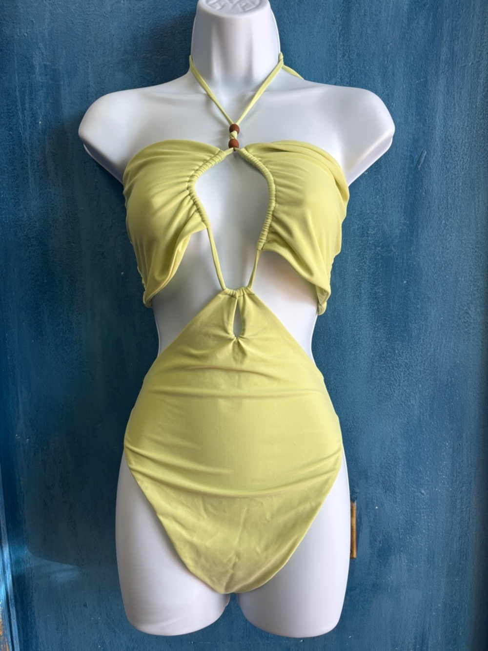 Yellow Cutout Kids One-Piece Swimsuit